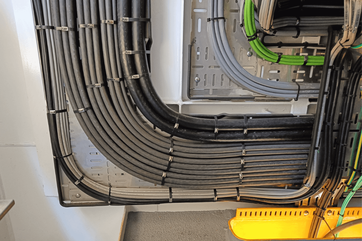 cables in cable trays